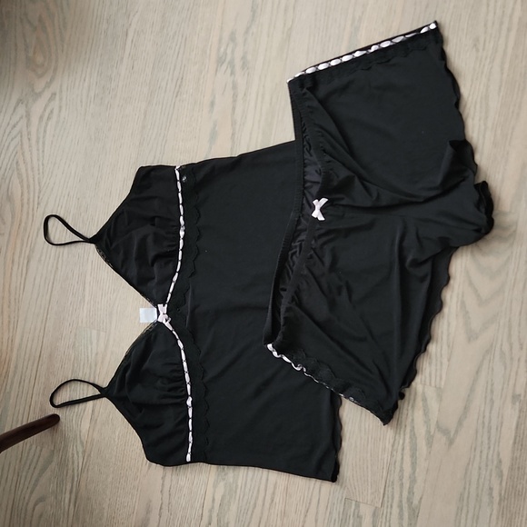 california dynasty Other - 2 piece XL California Dynasty Vintage Camisole with black lace/pink ribbons